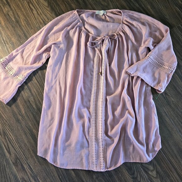 CAROLYN TAYLOR Bohemian/Hippie Chic 70's Vibe Tunic Blouse NWOT/SIZE 3X - Picture 1 of 5